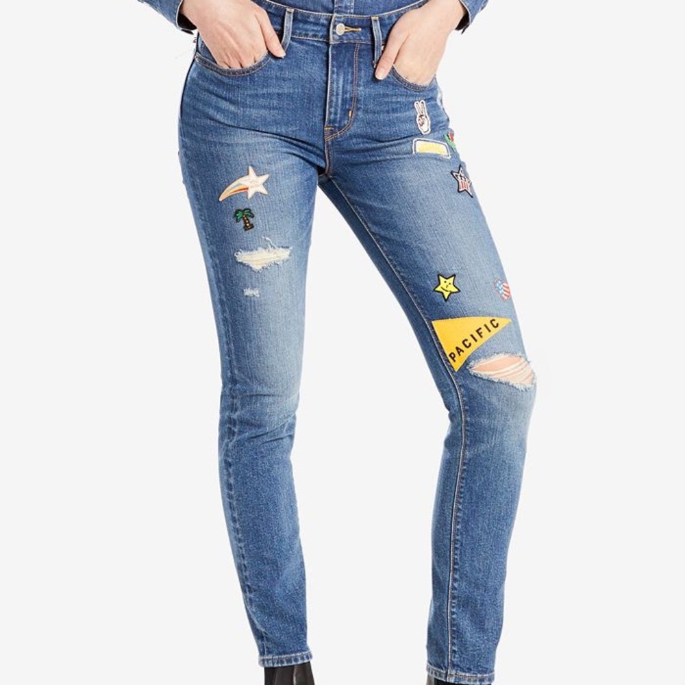 Levi’s 721 High Rise Skinny Jeans Patches Size 29